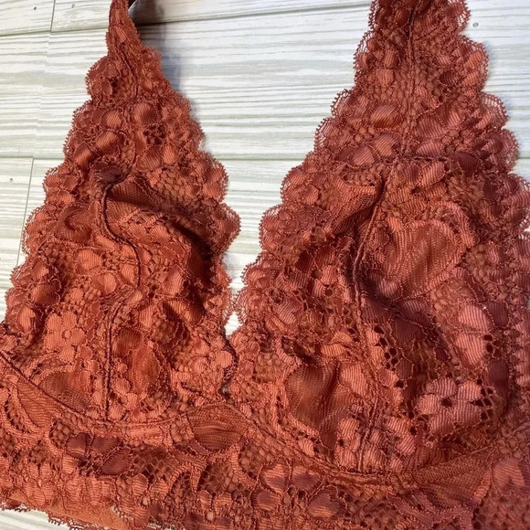 Intimately Free People burnt orange lace bralette Womens size extra small - Picture 2 of 5